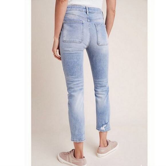 Anthropologie Pilcro Ultra High-Rise Slim Straight Distressed Jeans Size 27 - Picture 3 of 14